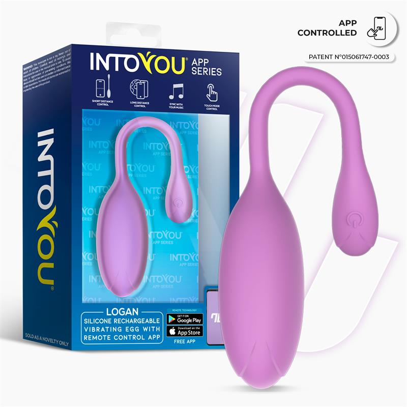 INTOYOU APP SERIES - LOGAN HUEVO VIBRADOR CON APP SILICONA UNIBODY PÚRPURA