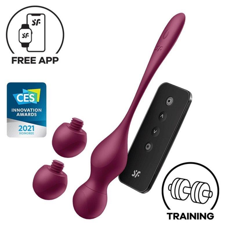 SATISFYER - LOVE BIRDS VARY CON APP ROJO VINO