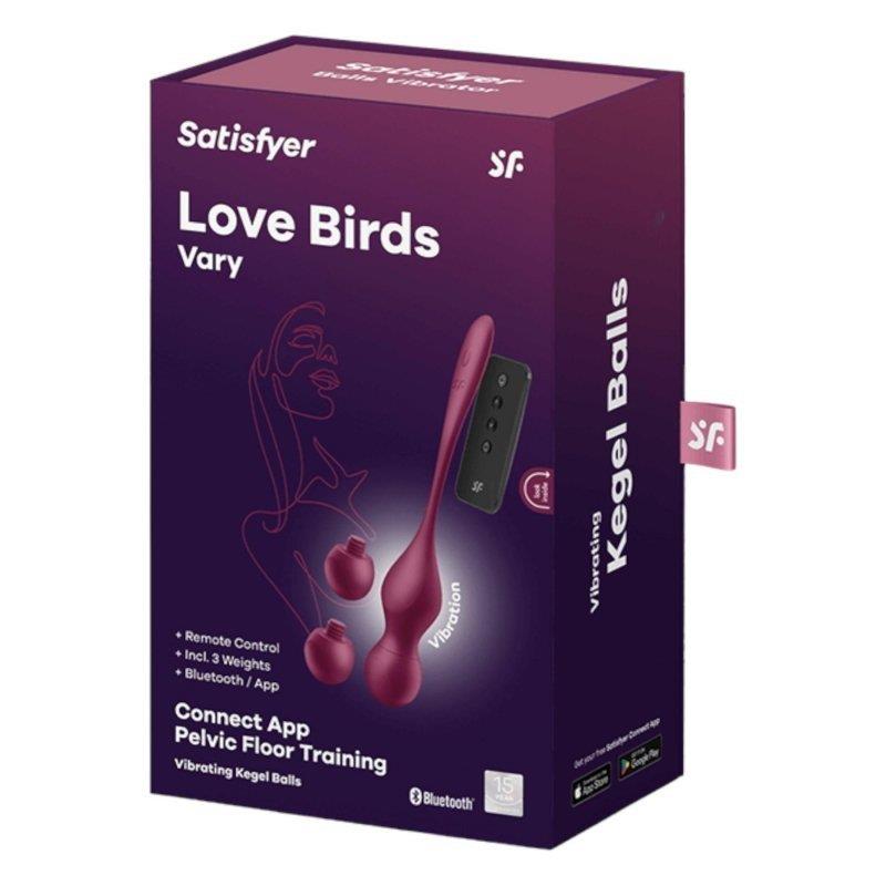 SATISFYER - LOVE BIRDS VARY CON APP ROJO VINO