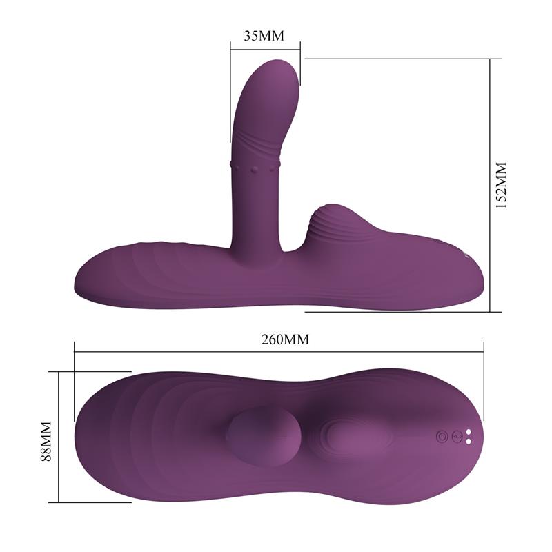 PRETTYLOVE - LUKA ASIENTO CON VIBRADOR CON FINGER, EFECTO CALOR Y BOLAS ROTADORAS