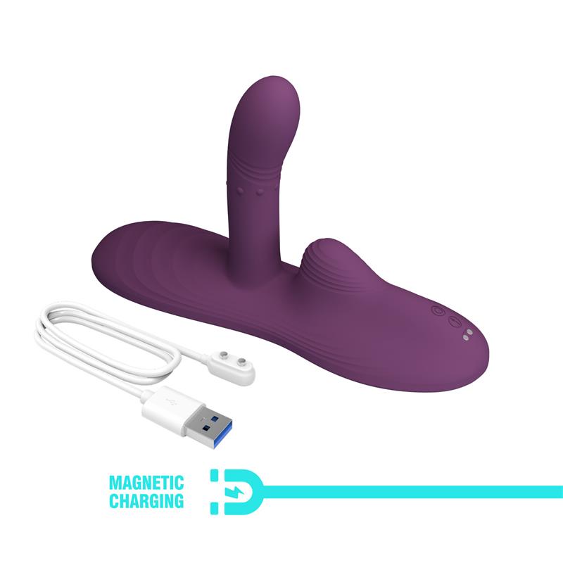 PRETTYLOVE - LUKA ASIENTO CON VIBRADOR CON FINGER, EFECTO CALOR Y BOLAS ROTADORAS