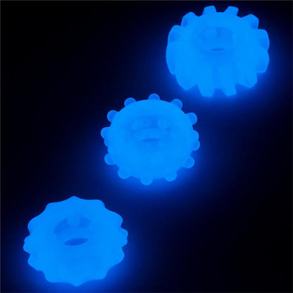 LOVETOY - LUMINO PLAY SET 3 ANILLOS PARA EL PENE LUZ AZUL