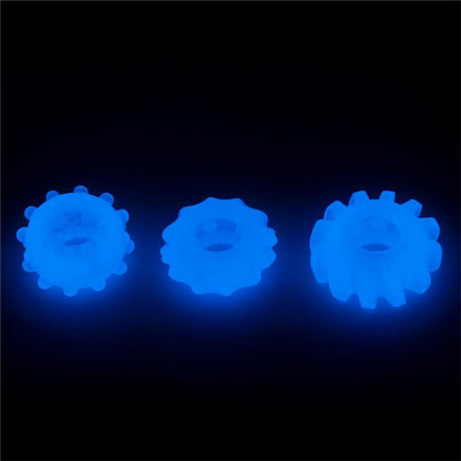 LOVETOY - LUMINO PLAY SET 3 ANILLOS PARA EL PENE LUZ AZUL