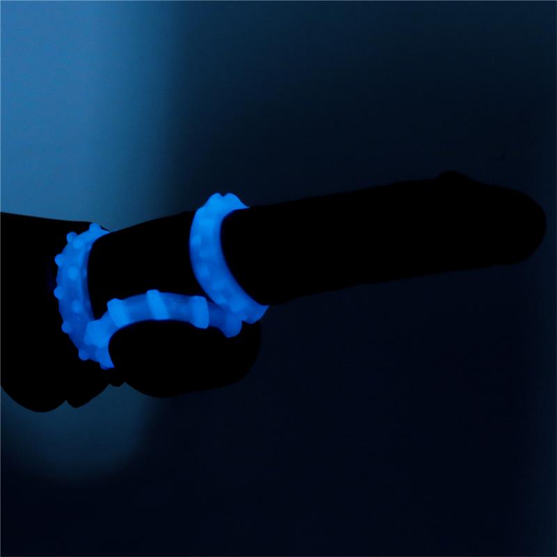 LOVETOY - LUMINO PLAY SET 3 ANILLOS PARA EL PENE LUZ AZUL