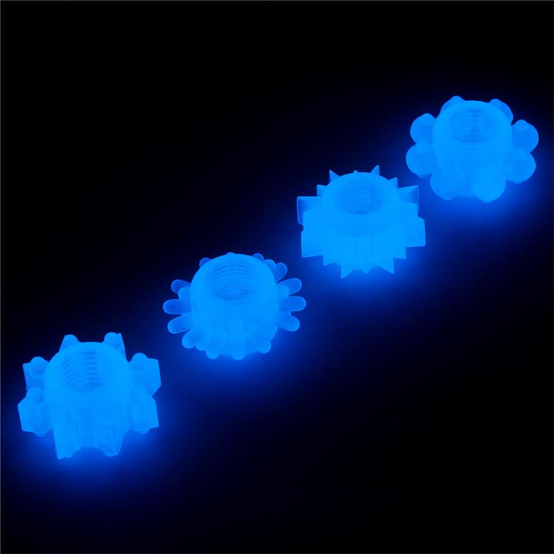 LOVETOY - LUMINO PLAY SET 4 ANILLO PARA EL PENE LUZ AZUL