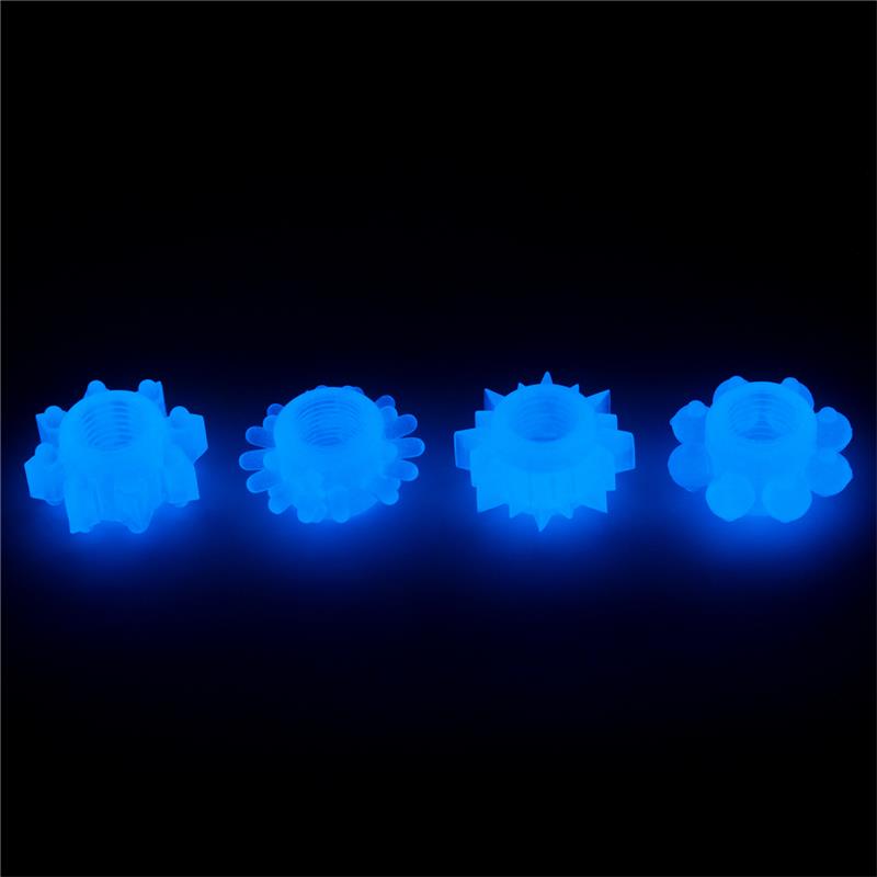 LOVETOY - LUMINO PLAY SET 4 ANILLO PARA EL PENE LUZ AZUL