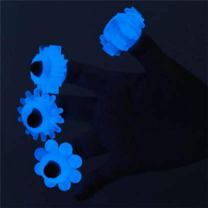 LOVETOY - LUMINO PLAY SET 4 ANILLO PARA EL PENE LUZ AZUL