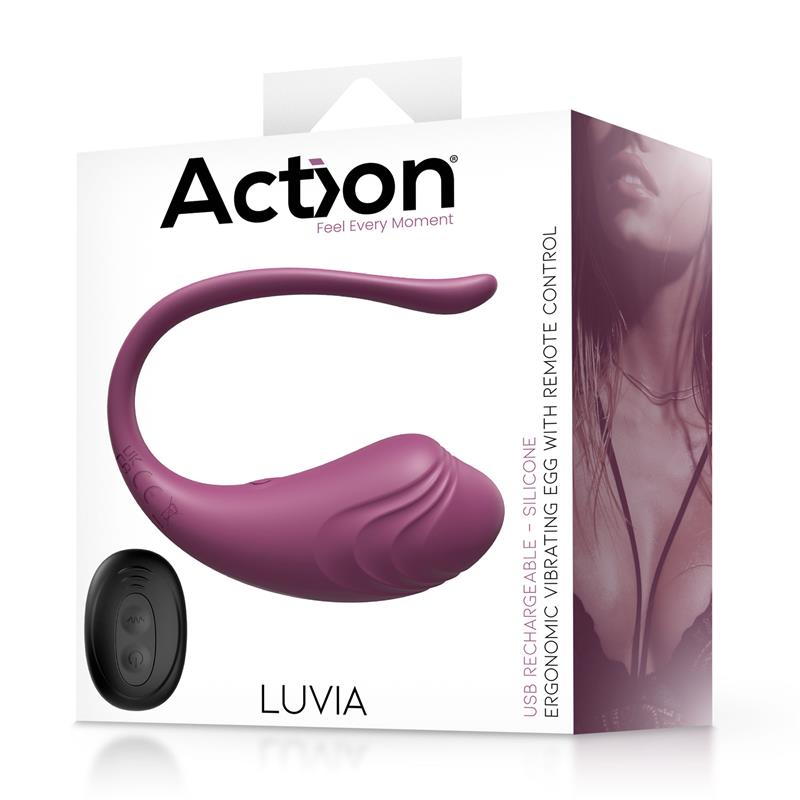 ACTION - LUVIA HUEVO VIBRADOR CON CONTROL REMOTO USB PÚRPURA