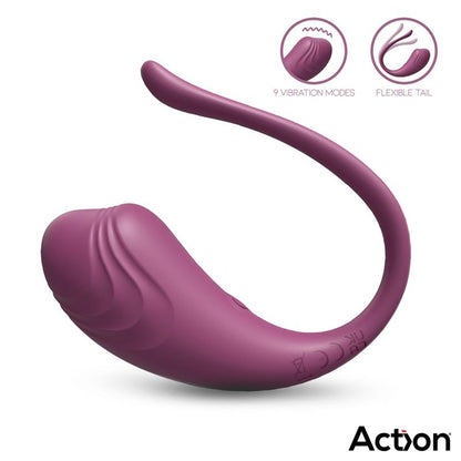 ACTION - LUVIA HUEVO VIBRADOR CON CONTROL REMOTO USB PÚRPURA