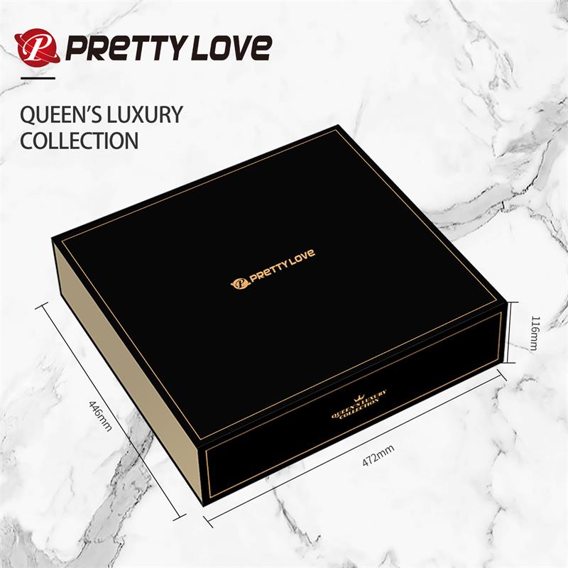 PRETTYLOVE - LUXURY SET QUEENS 12 JUGUETES NEGRO Y ORO 18K