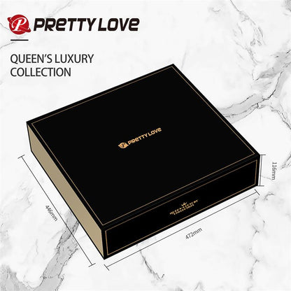 PRETTYLOVE - LUXURY SET QUEENS 12 JUGUETES NEGRO Y ORO 18K