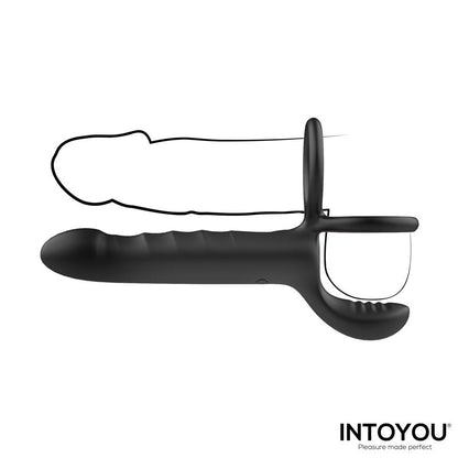 INTOYOU - MAGNOR DILDO CON ANILLO DOBLE Y ESTIMULADOR DE TESTÍCULOS