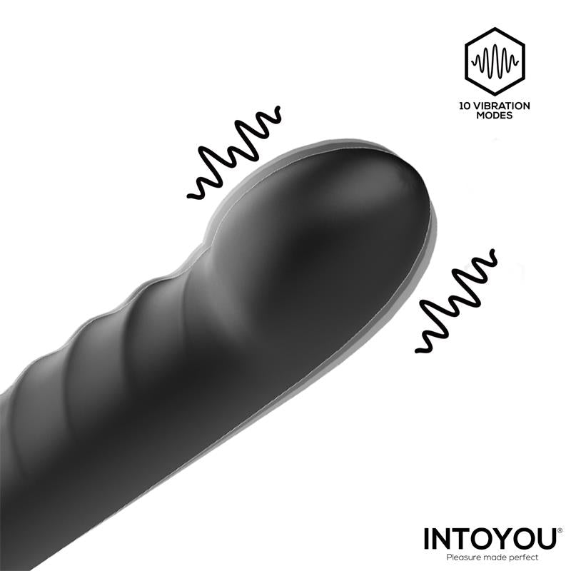 INTOYOU - MAGNOR DILDO CON ANILLO DOBLE Y ESTIMULADOR DE TESTÍCULOS