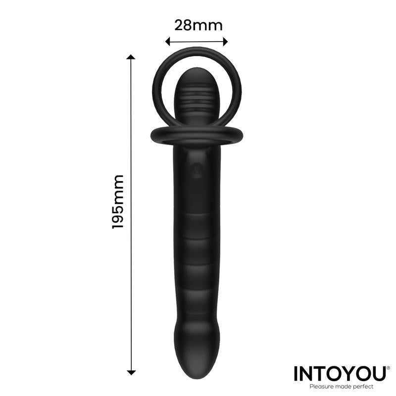 INTOYOU - MAGNOR DILDO CON ANILLO DOBLE Y ESTIMULADOR DE TESTÍCULOS