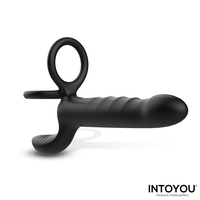 INTOYOU - MAGNOR DILDO CON ANILLO DOBLE Y ESTIMULADOR DE TESTÍCULOS