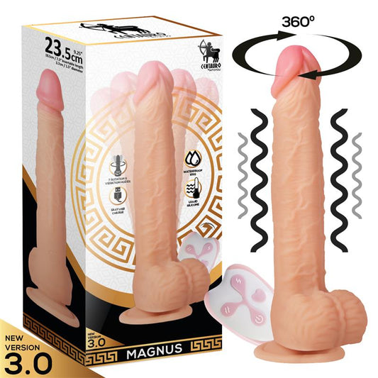 CENTAURO - MAGNUS 3.0 DILDO REALISTA VIBRADOR Y ROTADOR CONTROL REMOTO SILICONA LÍQUIDA