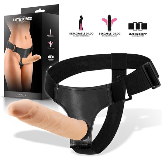 HARNESS COLLECTION LATETOBED - MAGTO ARNÉS CON DILDO REALISTA ARTICULADO