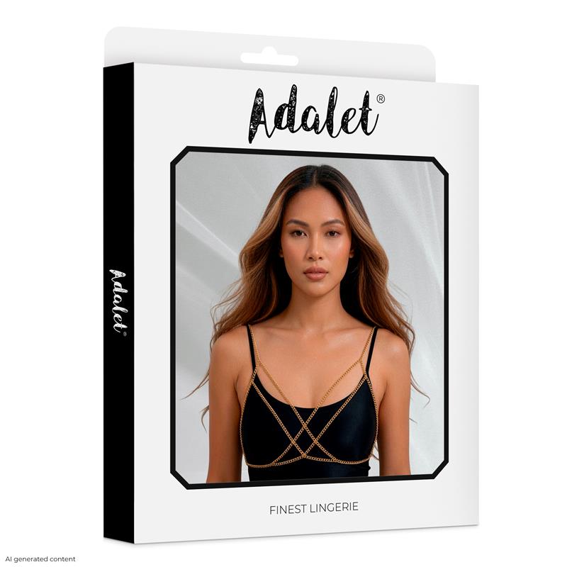 ADALET LINGERIE - MAMEN SUJETADOR DE CADENAS DORADO TALLA ÚNICA