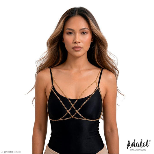 ADALET LINGERIE - MAMEN SUJETADOR DE CADENAS DORADO TALLA ÚNICA