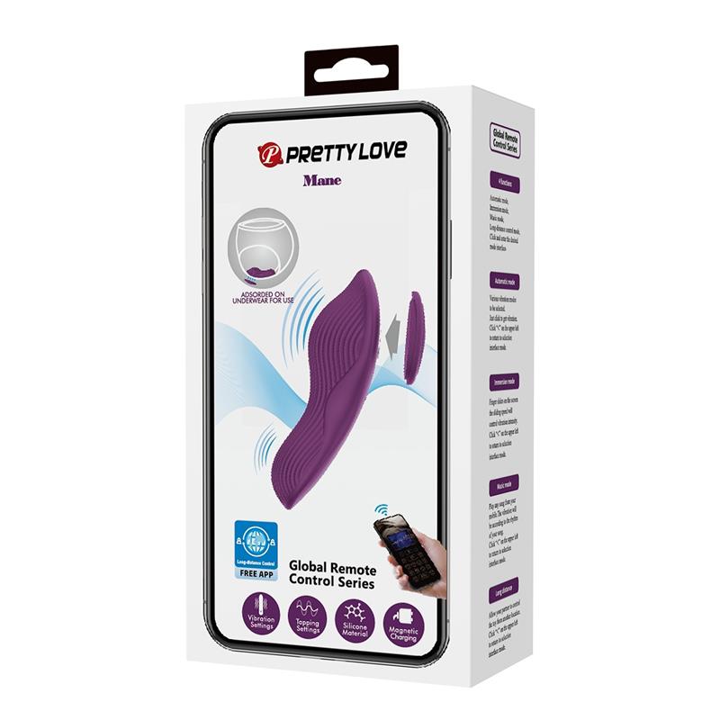 PRETTYLOVE - MANE VIBRADOR DE BRAGUITA CON APP PÚRPURA