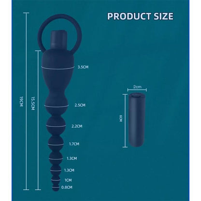 TARDENOCHE - MARBE CADENA ANAL CON VIBRACIÓN USB SILICONA