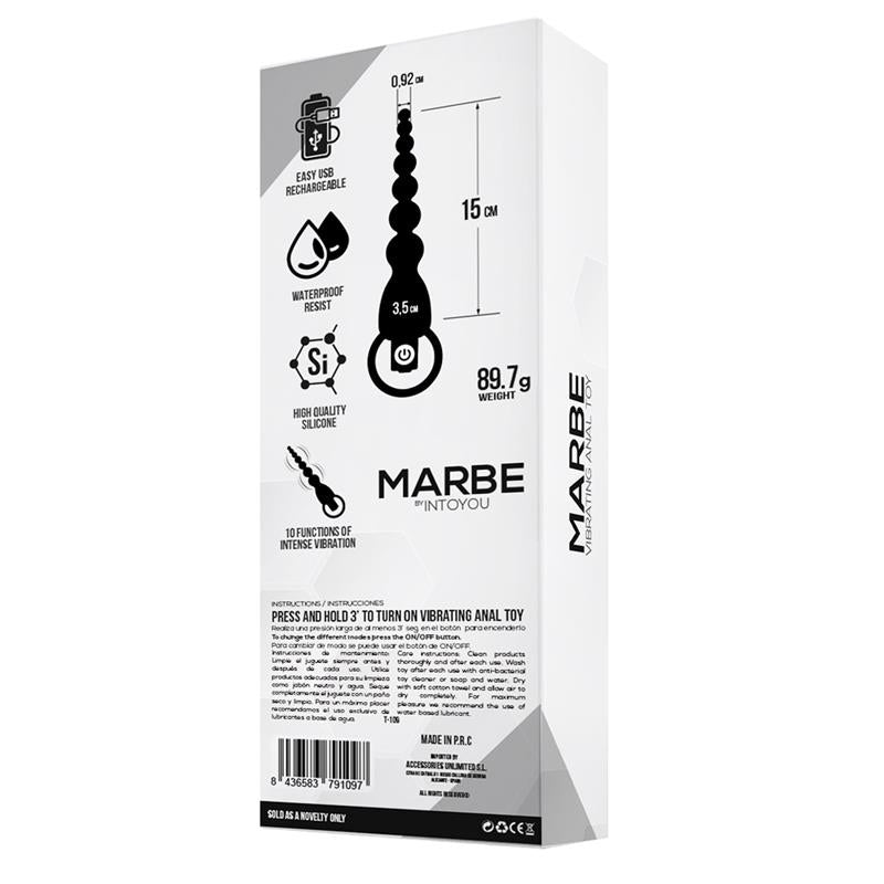 TARDENOCHE - MARBE CADENA ANAL CON VIBRACIÓN USB SILICONA