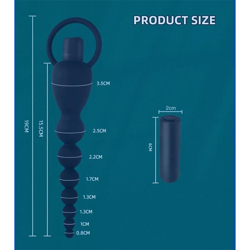TARDENOCHE - MARBE CADENA ANAL CON VIBRACIÓN USB SILICONA
