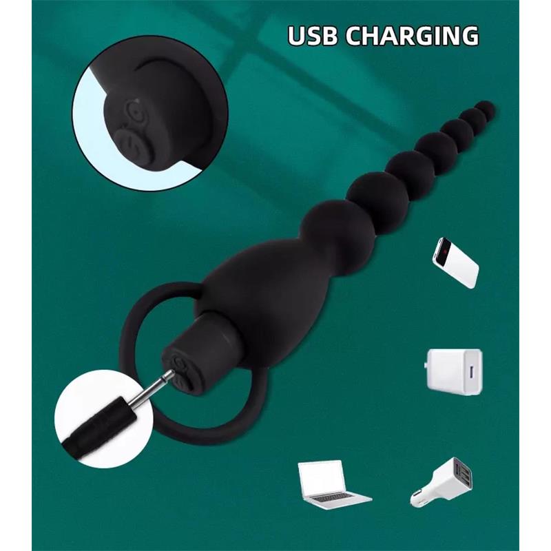 TARDENOCHE - MARBE CADENA ANAL CON VIBRACIÓN USB SILICONA