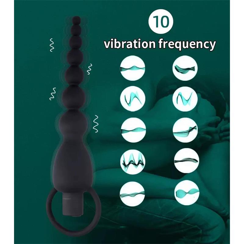 TARDENOCHE - MARBE CADENA ANAL CON VIBRACIÓN USB SILICONA