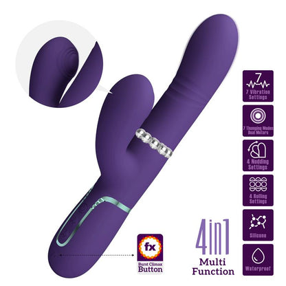 PRETTYLOVE - MARIANA VIBRADOR 4 EN 1 SILICONA MORADO