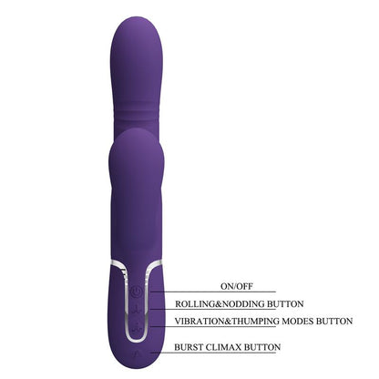 PRETTYLOVE - MARIANA VIBRADOR 4 EN 1 SILICONA MORADO