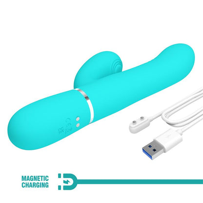 PRETTYLOVE - MARIANA VIBRADOR 4 EN 1 SILICONA TURQUESA