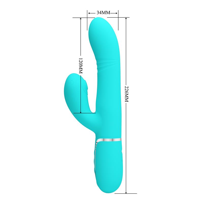 PRETTYLOVE - MARIANA VIBRADOR 4 EN 1 SILICONA TURQUESA