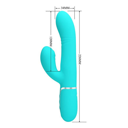 PRETTYLOVE - MARIANA VIBRADOR 4 EN 1 SILICONA TURQUESA