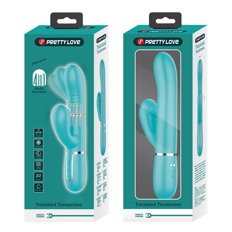 PRETTYLOVE - MARIANA VIBRADOR 4 EN 1 SILICONA TURQUESA