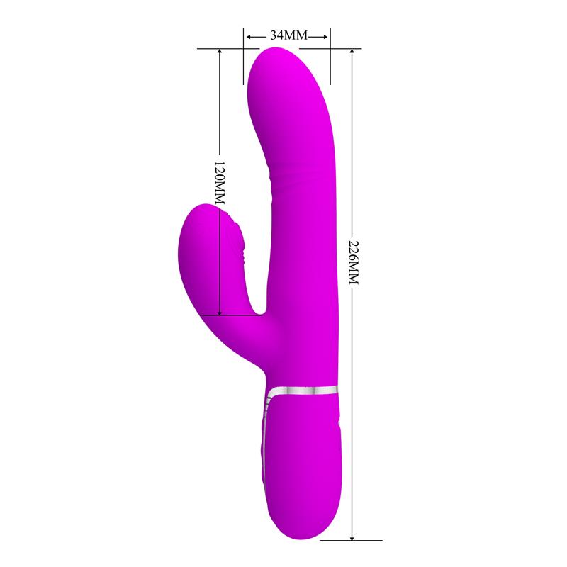 PRETTYLOVE - MARIANA VIBRADOR 4EN1 SILICONA FUCSIA
