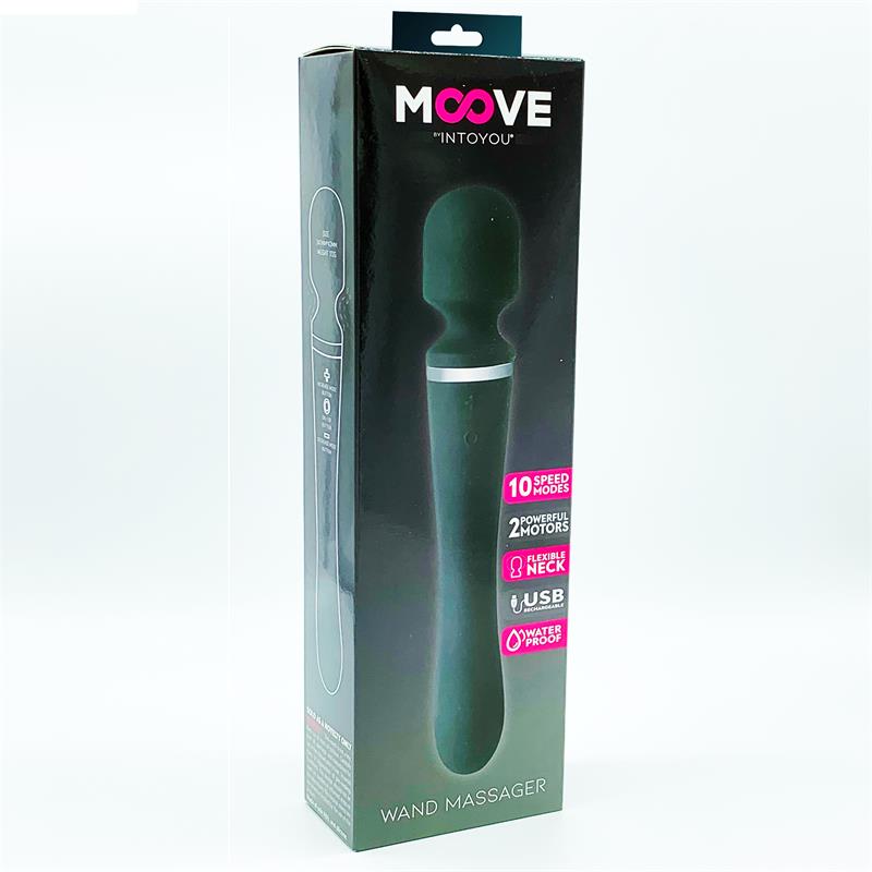 MOOVE - MASAJEADOR 2 EN 1 SILICONA NEGRO