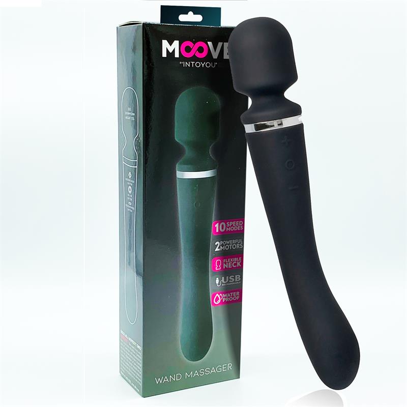 MOOVE - MASAJEADOR 2 EN 1 SILICONA NEGRO