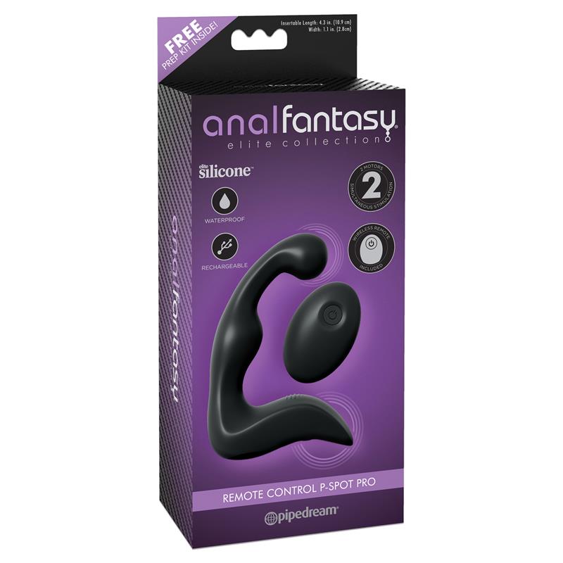 ANAL FANTASY ELITE - MASAJEADOR PROSTÁTICO CON VIBRACIÓN NEGRO