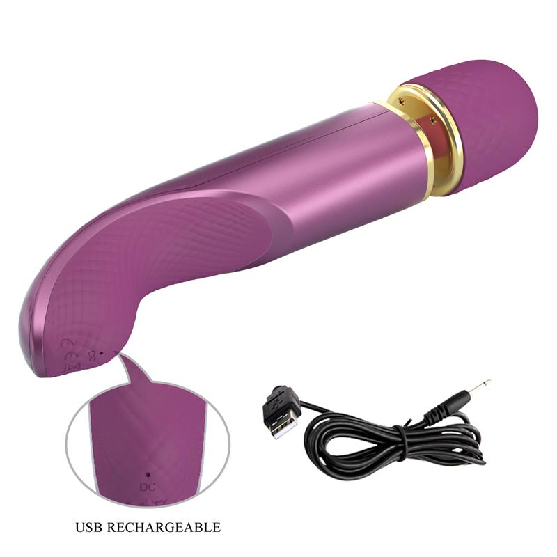 PRETTYLOVE - MASAJEADOR USB SILICONA PÚRPURA