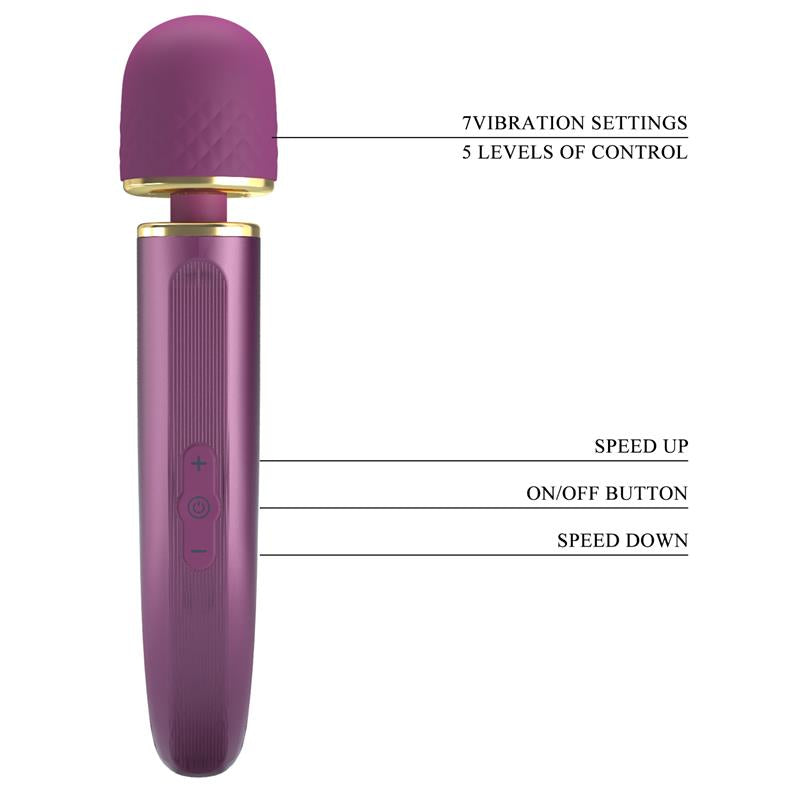 PRETTYLOVE - MASAJEADOR USB SILICONA PÚRPURA