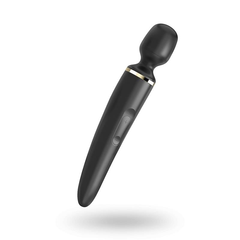 SATISFYER - MASAJEADOR WAND-ER WOMAN NEGRO Y DORADO