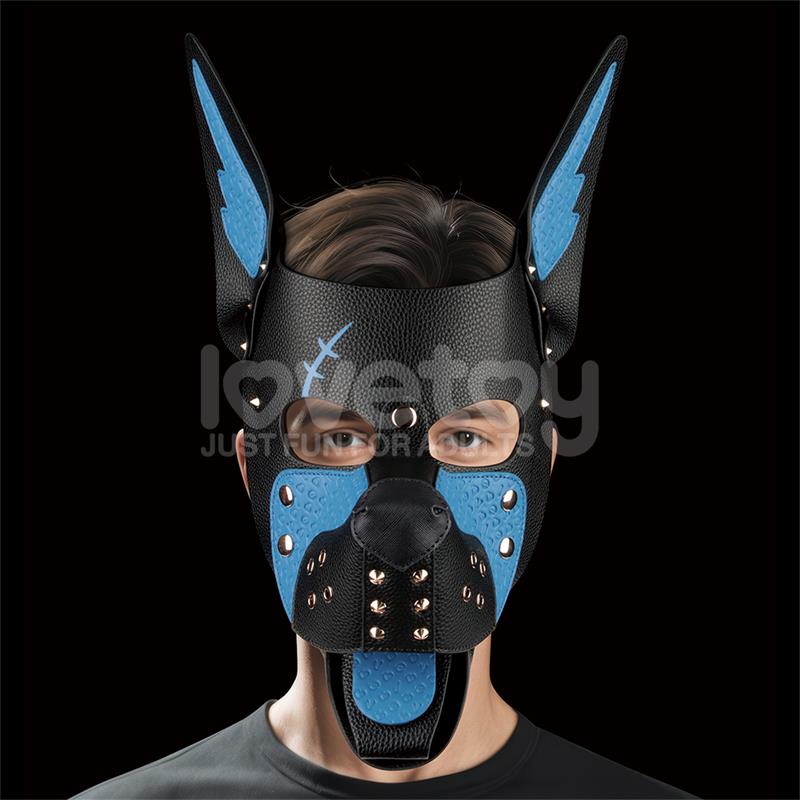 LOVETOY - MÁSCARA CACHORRO REBELLION REIGN SCARRED ALPHA PUP AZUL