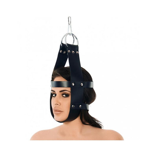 BONDAGE PLAY - MÁSCARA COLGANTE DE CUERO AJUSTABLE