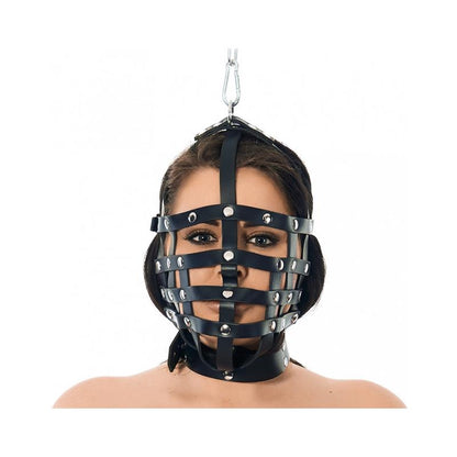 BONDAGE PLAY - MÁSCARA CUERO CON FORMA DE BOZAL AJUSTABLE