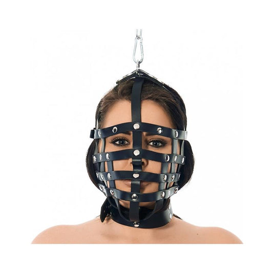 BONDAGE PLAY - MÁSCARA CUERO CON FORMA DE BOZAL AJUSTABLE