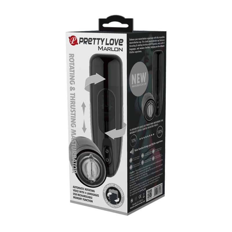 PRETTYLOVE - MASTURBADOR AUTOMÁTICO MARLOS CON VIBRACIÓN Y MOVIMIENTO USB