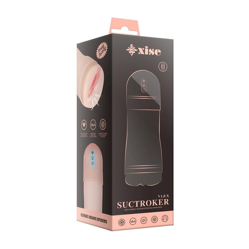 XISE - MASTURBADOR CON VIBRACIÓN Y EFECTO SUCCIÓN SUCTROKER V1.0 X