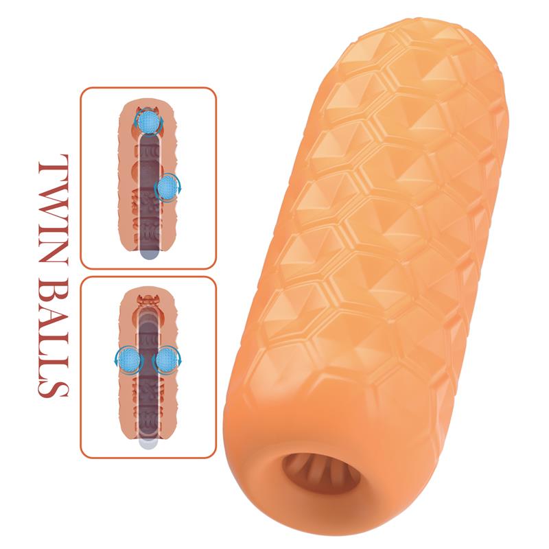 PRETTYLOVE - MASTURBADOR MANUAL HONEYCOMB CON 2 BOLAS INTERNAS