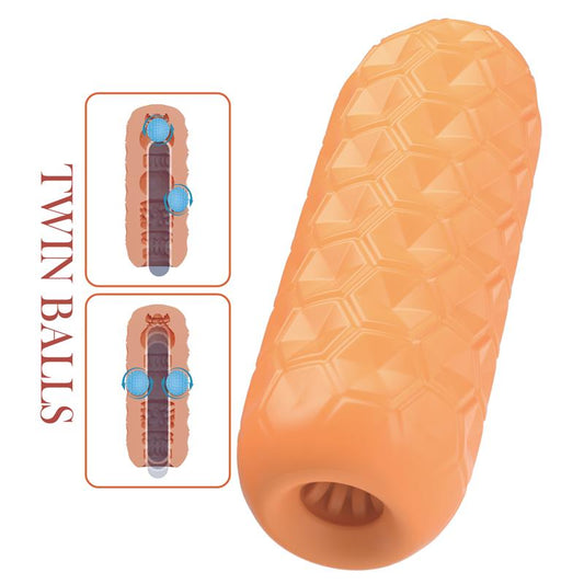 PRETTYLOVE - MASTURBADOR MANUAL HONEYCOMB CON 2 BOLAS INTERNAS